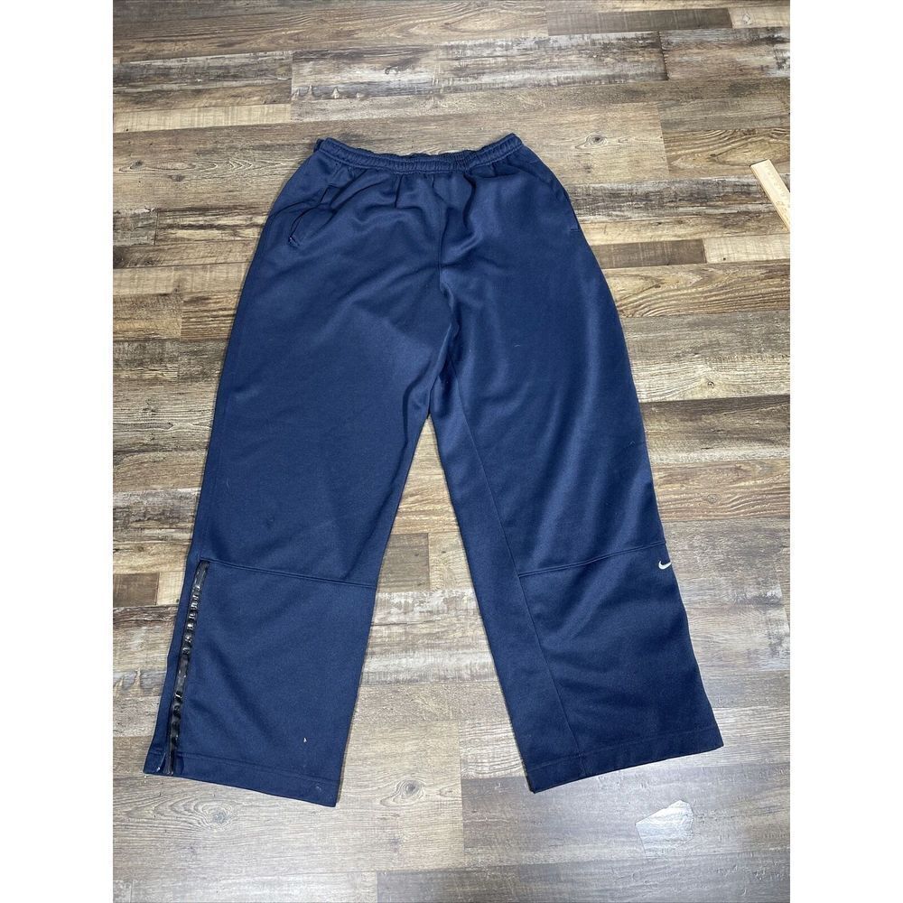 Vintage Nike Joggers Mens XXL Blue Ankle Zip Sports Gym Running Y2K